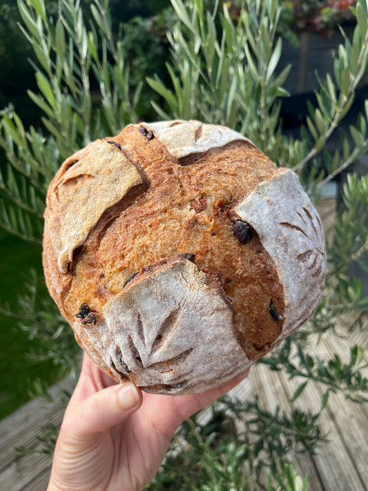 Tomato and olive sourdough loaf